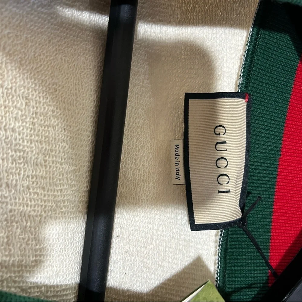 Men's Gucci jersey cotton cardigan web detail size large made in Italy